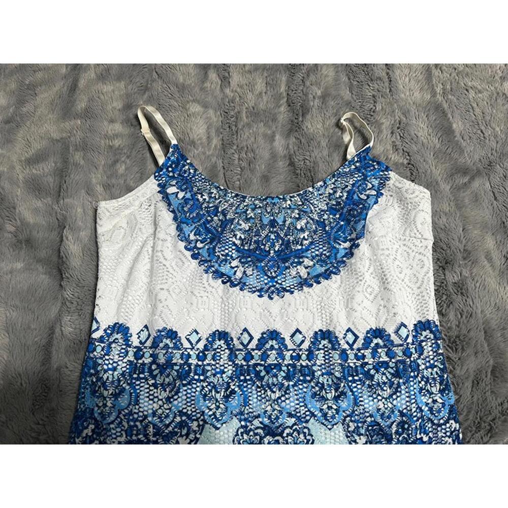 Stiletto’s Blue and White Lace Maxi Dress – Size XL